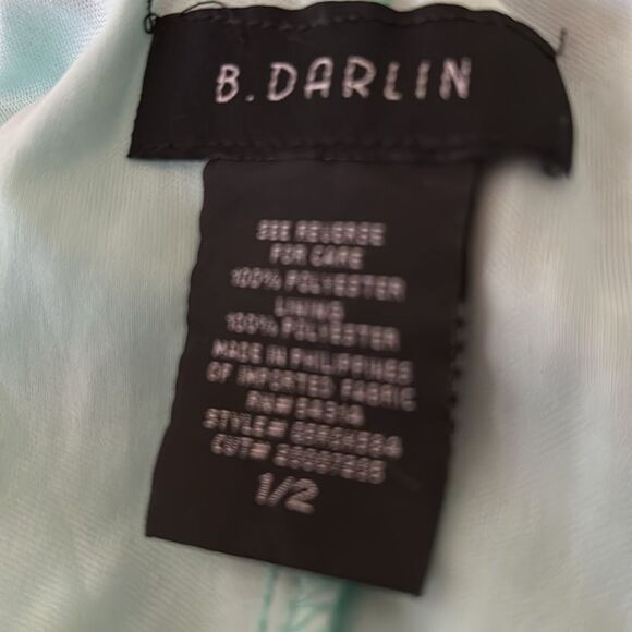 B. Darlin Long Maxi Pleated Dress, Aqua/Coral, Size 1/2, NWT - Picture 9 of 12